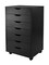 Contemporary Home Living 35.25" Black Elegant Halifax Rectangular 7 Pull-Out Drawers Cabinet for Closet